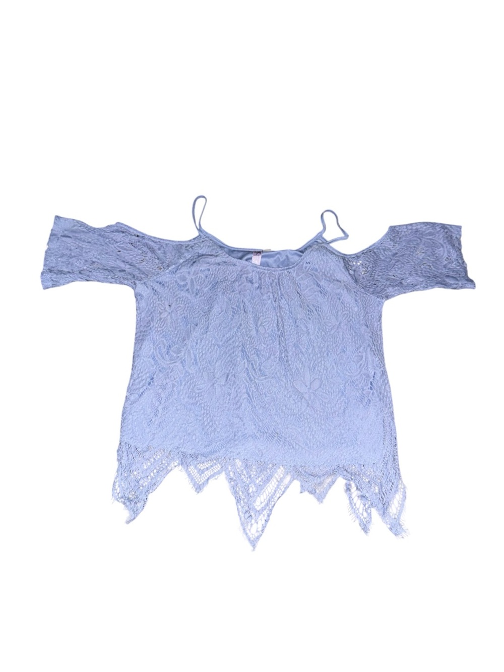 Alya Light Blue Lace Cold-Shoulder Camisole